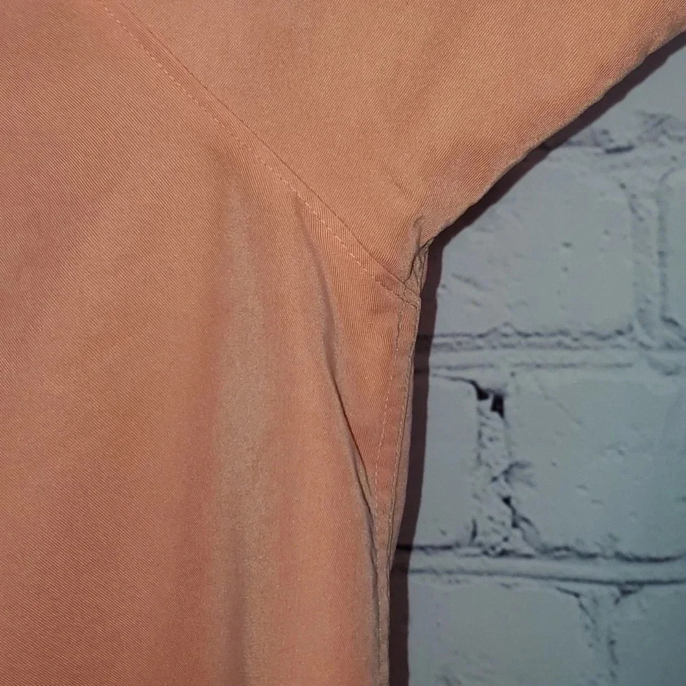 Caribbean Men's Button Up Shirt Size XL Salmon Peach Color - Picture 7 of 14